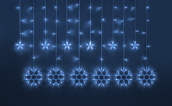 Гирлянда Navigator 95 122 NGF-D032-03 (бахрома звезды и снежинки Blue 2.5*1м IP20