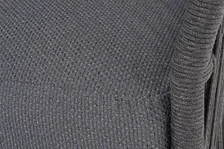 "Лугано" диван 3-местный плетеный из роупа, каркас алюминий темно-серый (RAL7024) муар, роуп темно-серый круглый, ткань темно-серая YB25-0027