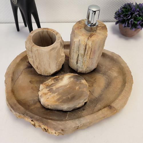 Набор из окаменелого дерева 4 предм Fossil Set NF-63069 поднос 32см*38см