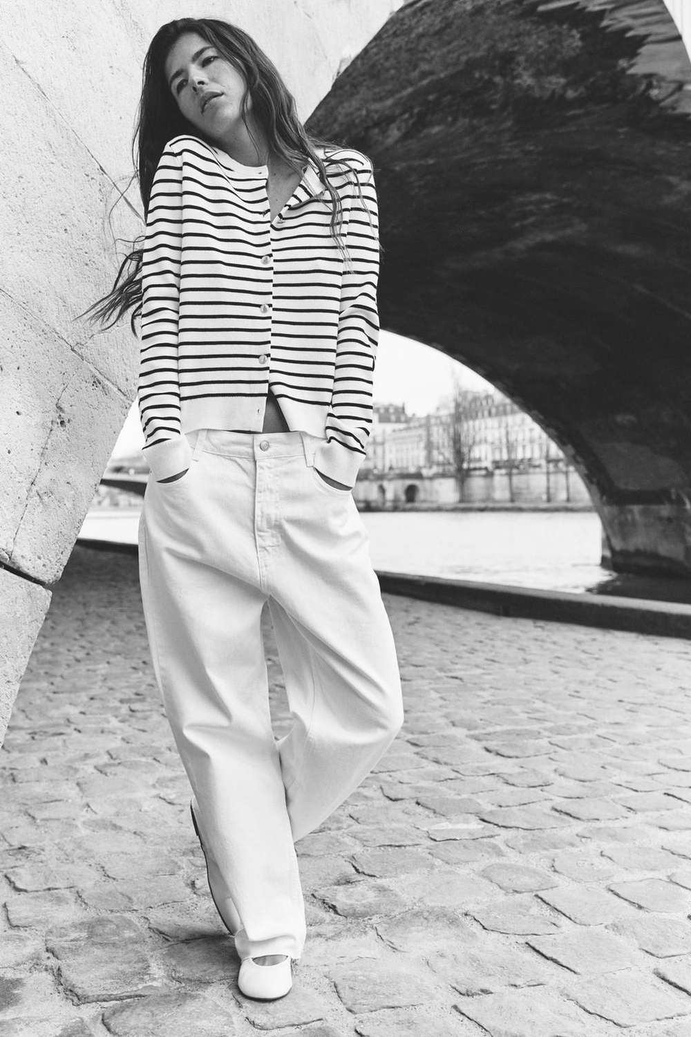 ZARA ДЖИНСЫ Z1975 STRAIGHT LEG HIGH WAIST, БЕЛЫЙ