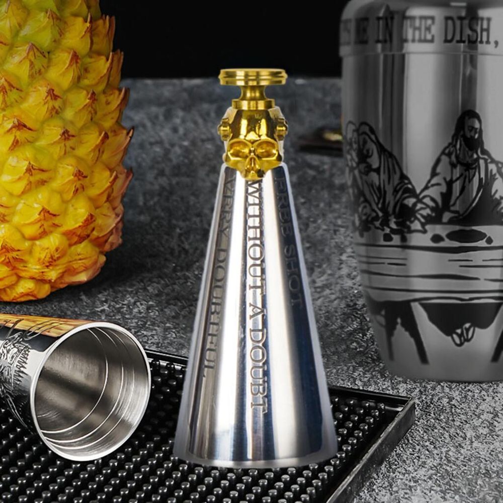 Джиггер 35/60 мл "MIXOLOGY-4" Golden Skull нерж. B'Guys P.L.- Barbossa