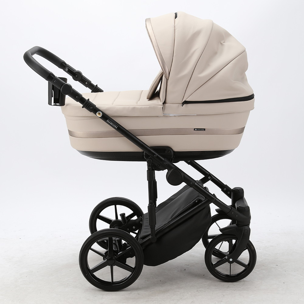 Детская коляска Adamex Rimini Deluxe 2 в 1 RI213 СВ.БЕЖ.КОЖА+БЕЖ.ПЕРЛ.ОТДЕЛКА