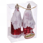 Елочные игрушки «Загадочный домик» 9 см (набор 2 шт), Красный