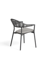 Уличный стул Alimia из графитового алюминия с серой веревкой