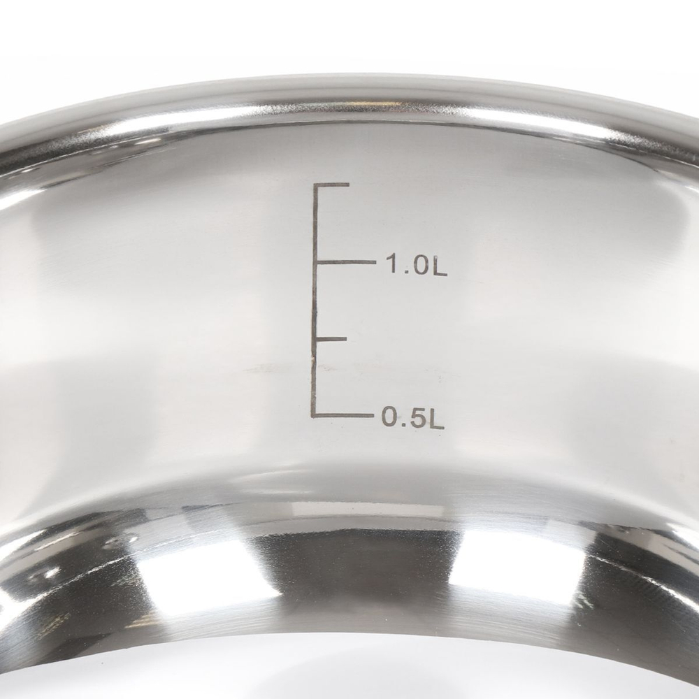 Ковш нерж, 1.6 л, крышка стекло, металл ручка, индукц, Daniks, Турин, GS-01413-16SP