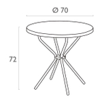 Стол пластиковый Siesta Contract Elfo 70, красный
