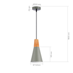 SLE125173-01 Подвес Серый/Серый, Светлое дерево E14 1*40W MODICA