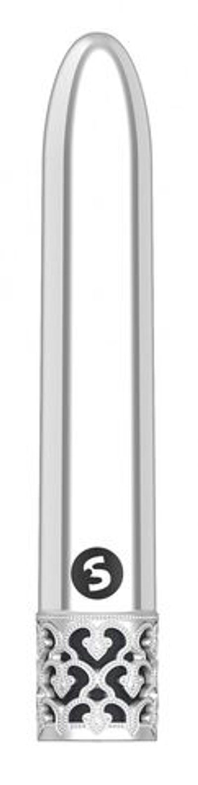 Серебристая перезаряжаемая вибропуля Shiny - 10,8 см. (Цвет: серебристый)