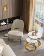 Кресло лаунж Бостон велюр бежевый