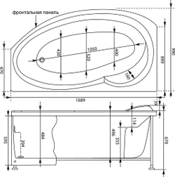 Акриловая ванна Aquanet Jersey 170x90 L