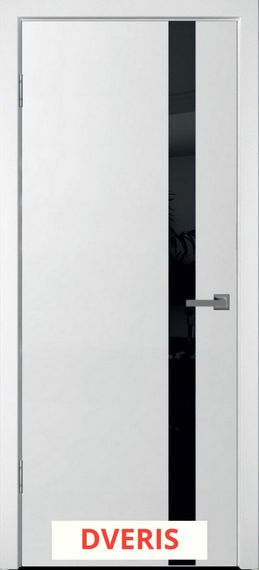 Межкомнатная дверь Скай-10 ПО (Белая эмаль/Черный триплекс)