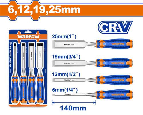 Набор стамесок 140 мм, 4 шт (5/20) WADFOW WWC2204