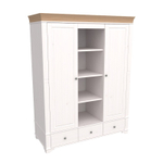 Шкаф с 2-мя глухими дверями и полками «Бейли» белый воск/антик