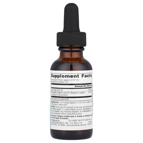 Source Naturals, Масло орегано для здоровья, 1 жидкая унция (29.57 мл)