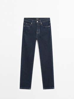 Massimo Dutti Укороченные джинсы облегающего кроя со средней посадкой, темно-серый