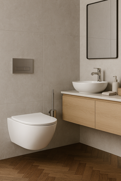 Ершик для унитаза STWORKI Стокгольм S36390CR настенный, хром, с подставкой и держателем