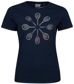 Женская футболка теннисная Head Racquet T-Shirt W - dark blue