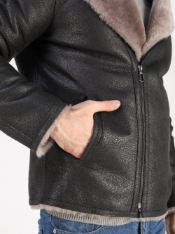 Дубленка зимняя куртка натуральная с капюшоном косуха