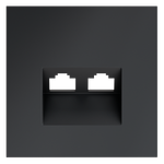Накладка для розетки компьютерной двойной RJ45+RJ45 кат.6, S70 (графит)