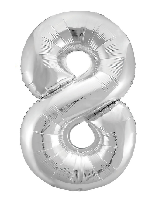 Фольгированный шар Цифра 8 Slim серебро 102 см