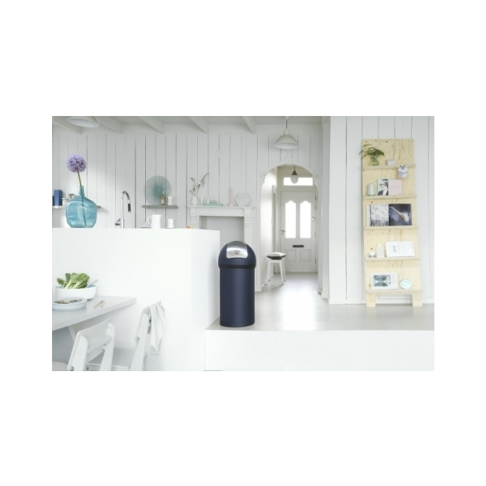 Ведро для мусора Brabantia Push Bin с нажимной крышкой минерально-синий 60л общий вид