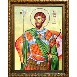 Феодор Тирон Святой славный мученик Христов. Икона на холсте.