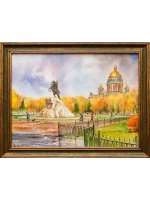 Картина маслом "Пл. Декабристов. Медный Всадник" Леонтьев