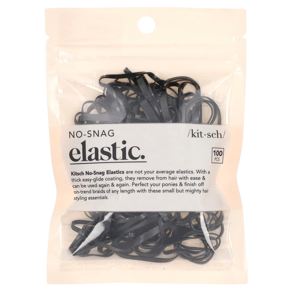 Kitsch, Эластичная резинка без застежки, черная, 100 шт.