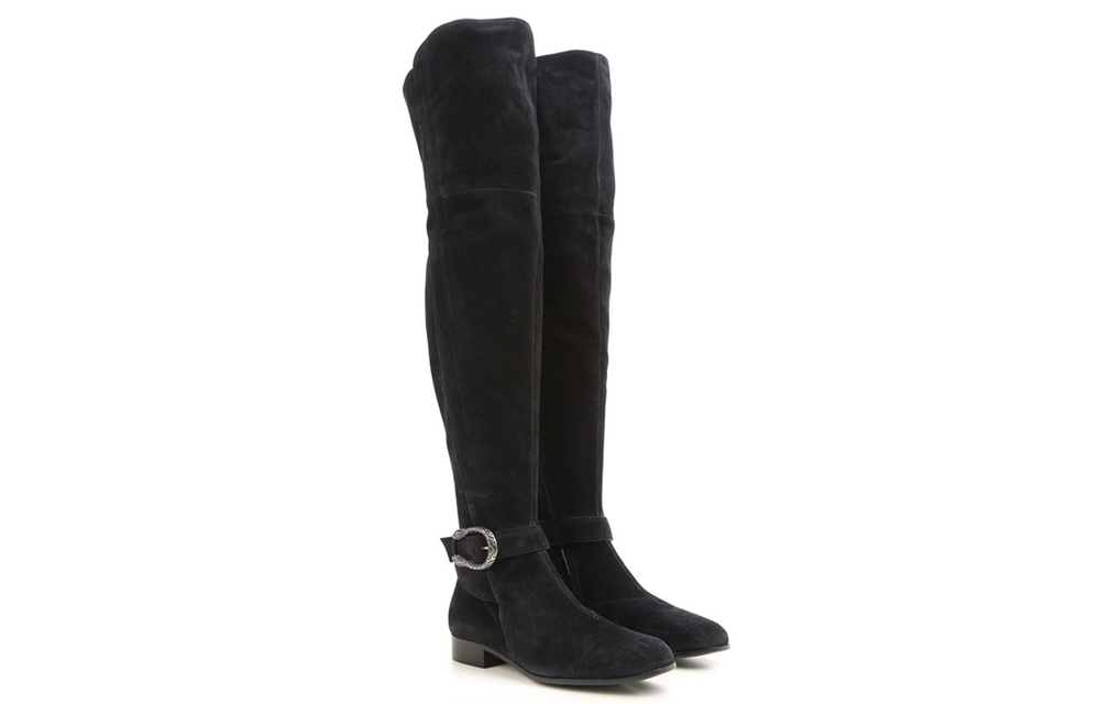 GUCCI Suede Over the knee Boots Women"s Black