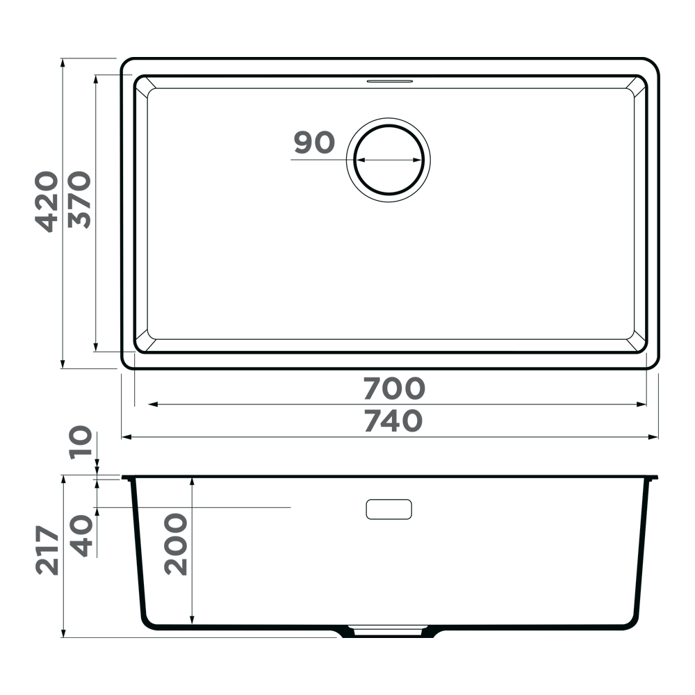 Кухонная мойка Omoikiri Kata-74-U-PA