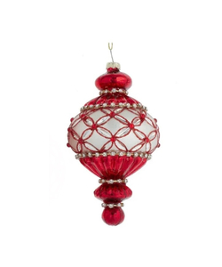 Елочная игрушка Сосулька в серебряной сетке N22, 16см, стекло