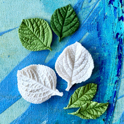 Молды силиконовые для лепки листьев Гортензии. Набор 4 вида. / универсальная форма для листьев гортензии, малины, ежевики, смородины и мяты