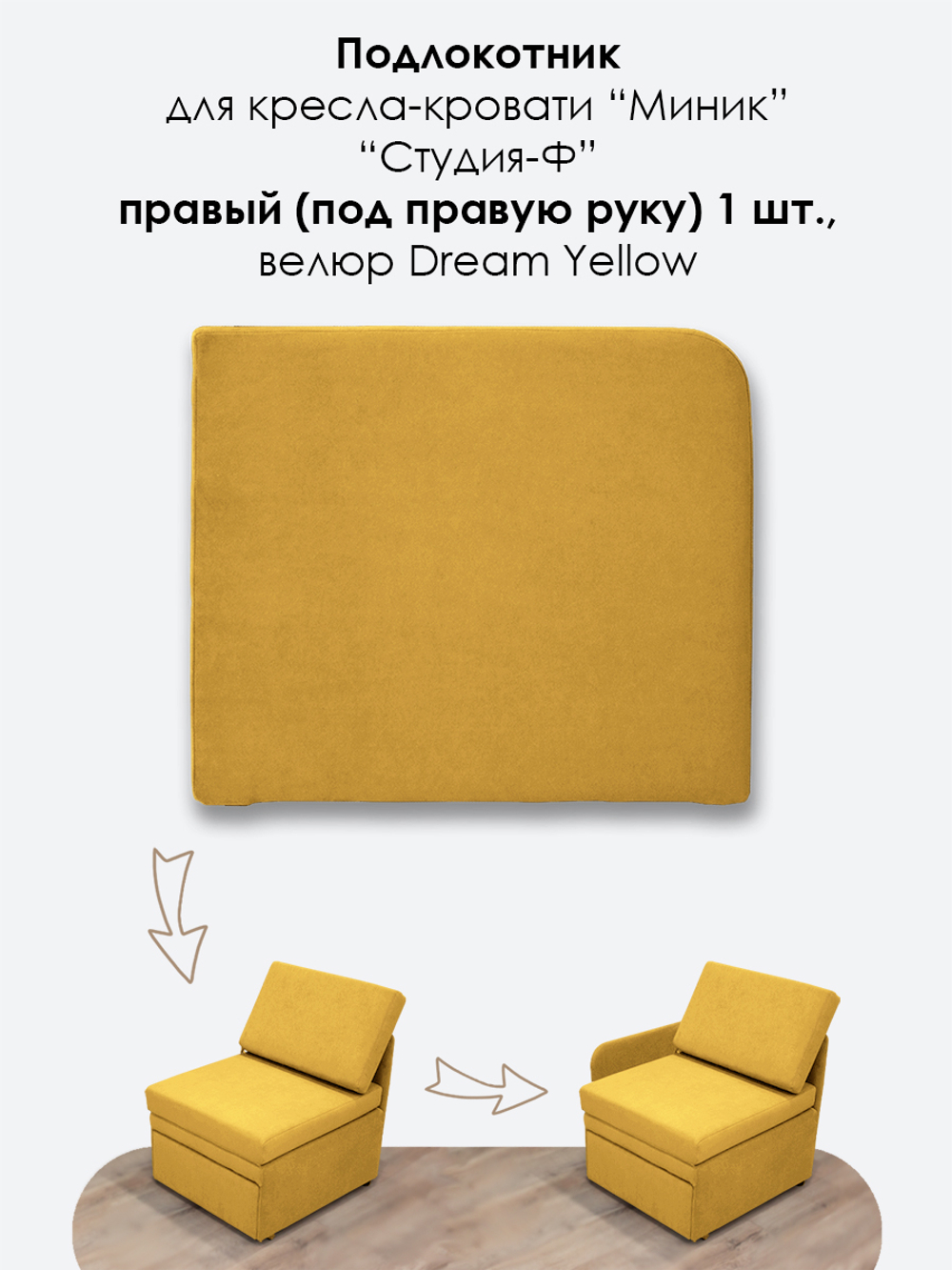 Подлокотник правый для кресла-кровати Миник, 1 шт (под правую руку)