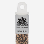 Японский бисер TOHO Demi 8/0 (№221), металлизированный, непрозрачный глянцевый