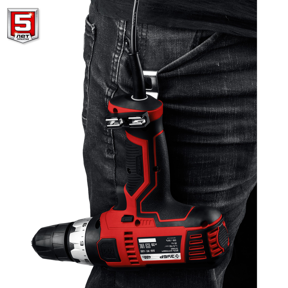 ЗУБР 400 Вт, 28 Н·м, сетевая дрель-шуруповерт (ДШ-М1-400)