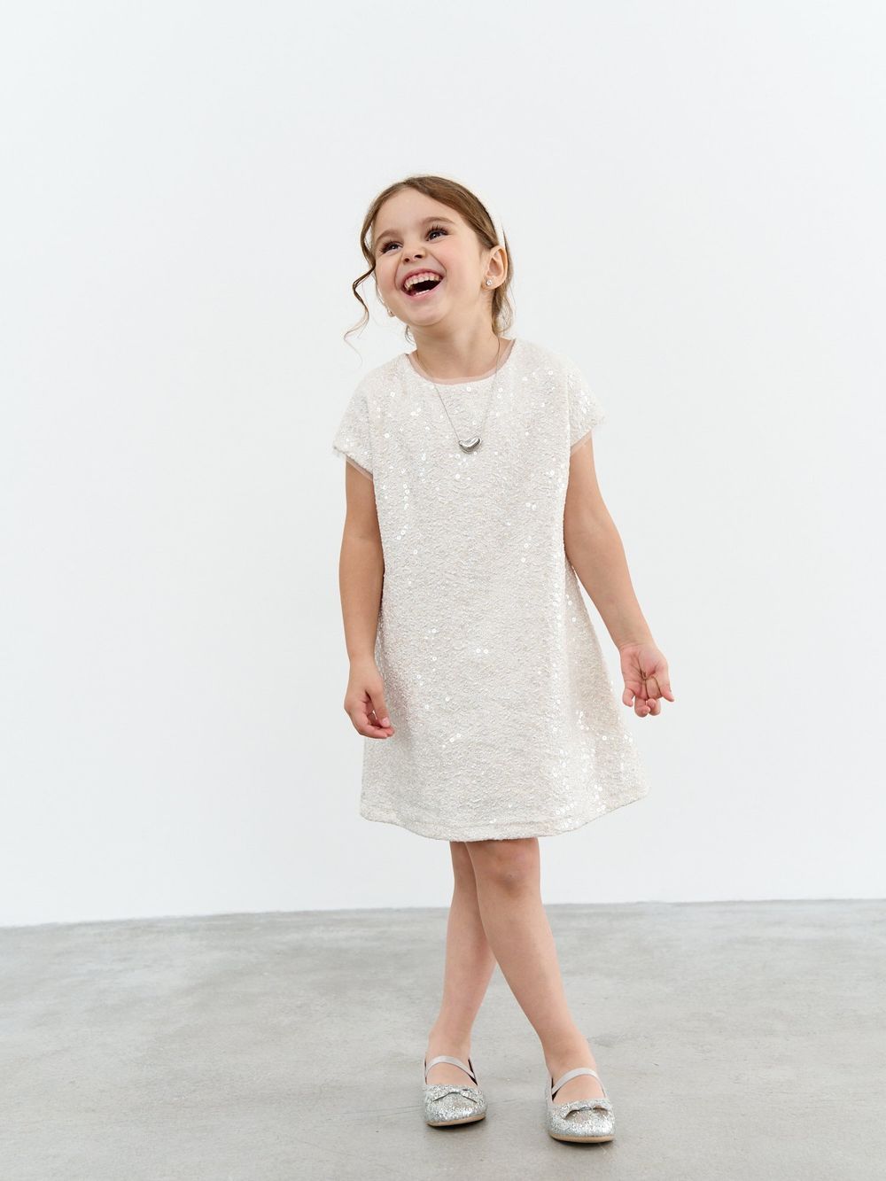 Платье с пайетками "Молоко"
