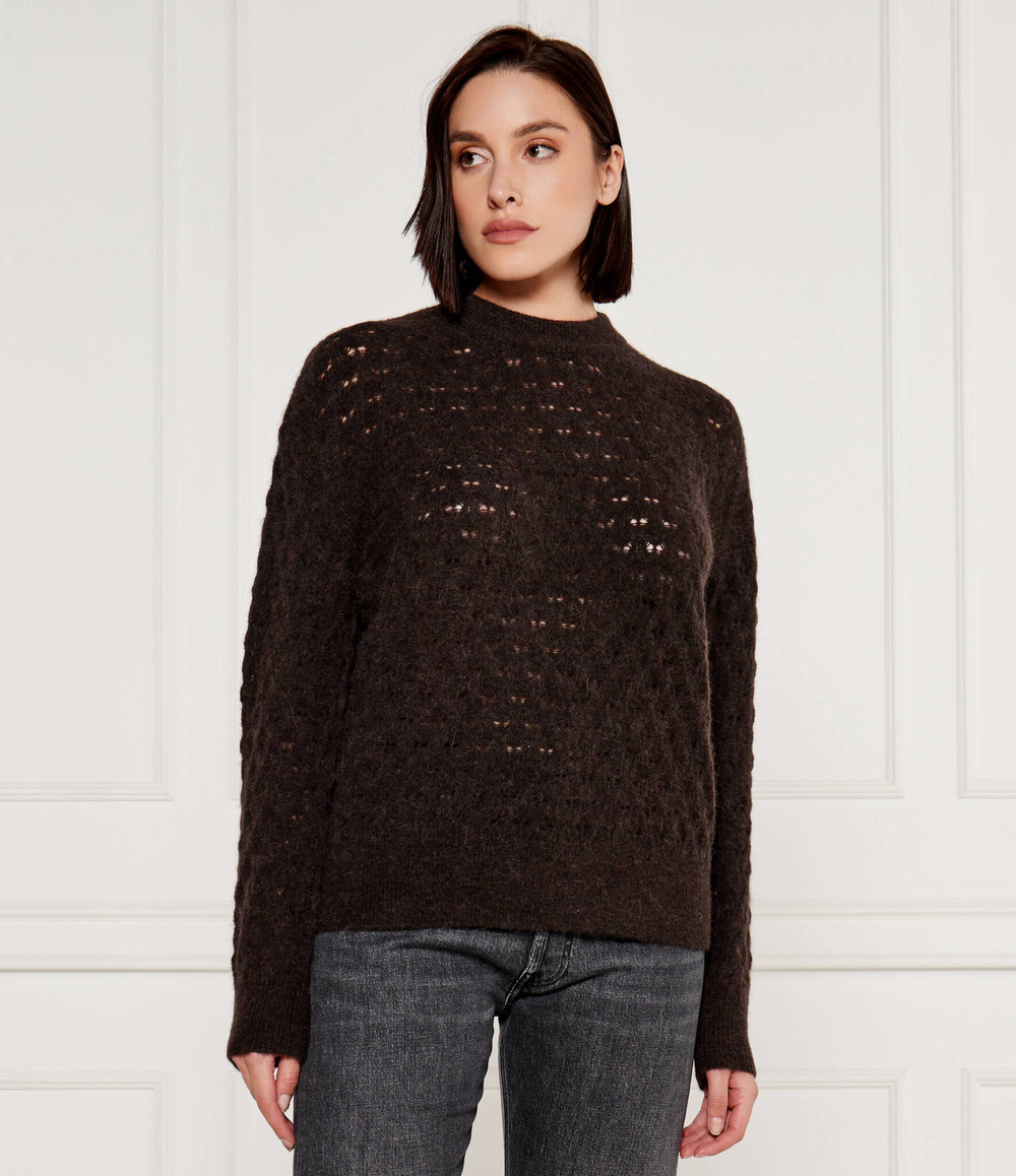 Хлопковый свитер Saanour Sams\u00f8e Sams\u00f8e - коричневый(F24100071)