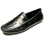 Brounvanm Top Grain Cow Leather Gommino Loafers Men"s Black