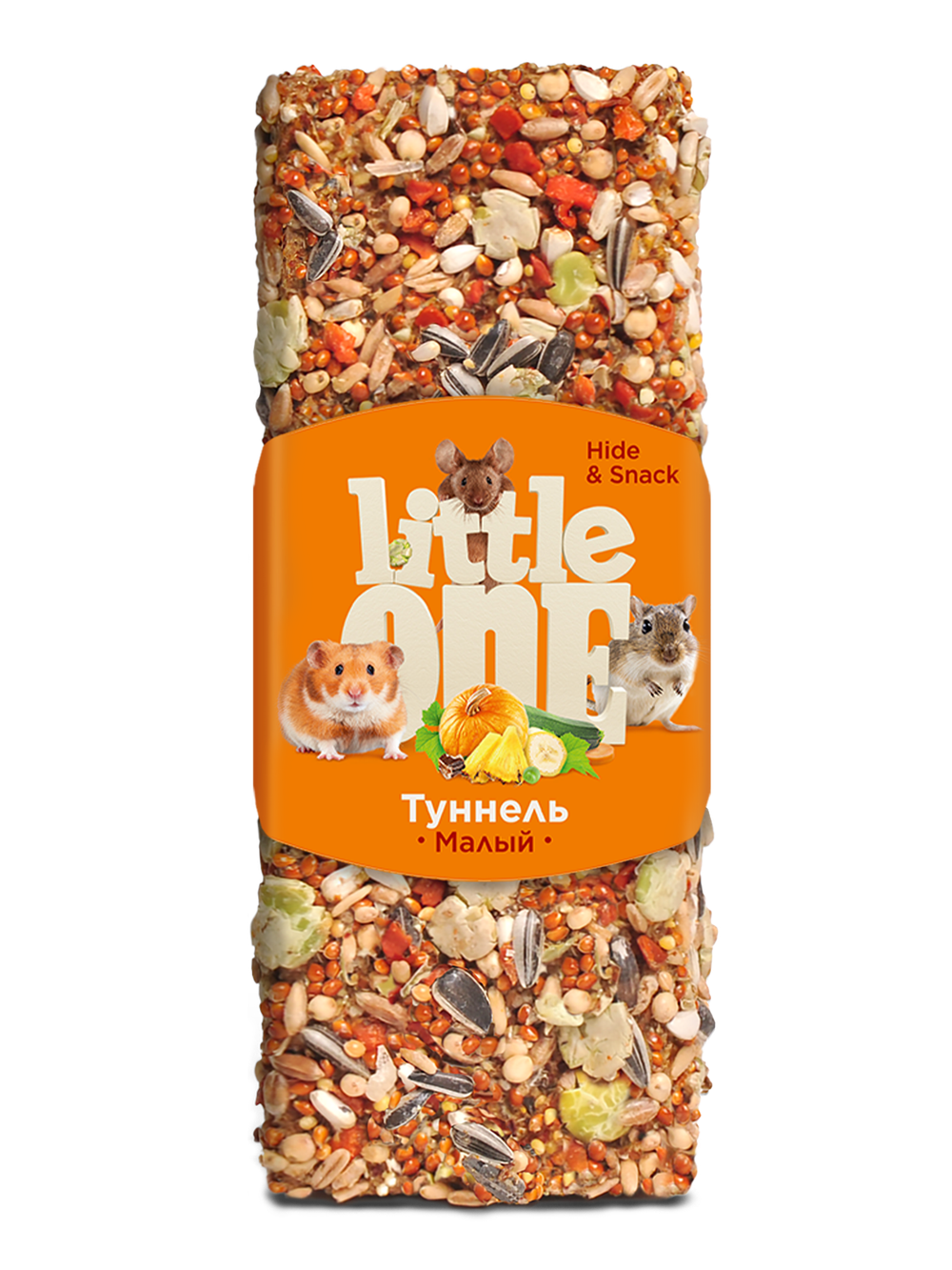 LITTLE ONE Лакомство-игрушка для грызунов съедобный тоннель малый "Вкусная лазейка", 150 г