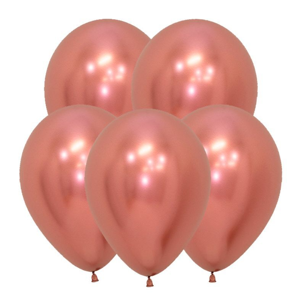 Шар 12" хром розовое золото, (Зеркальные шары) / Reflex Rose Gold 968