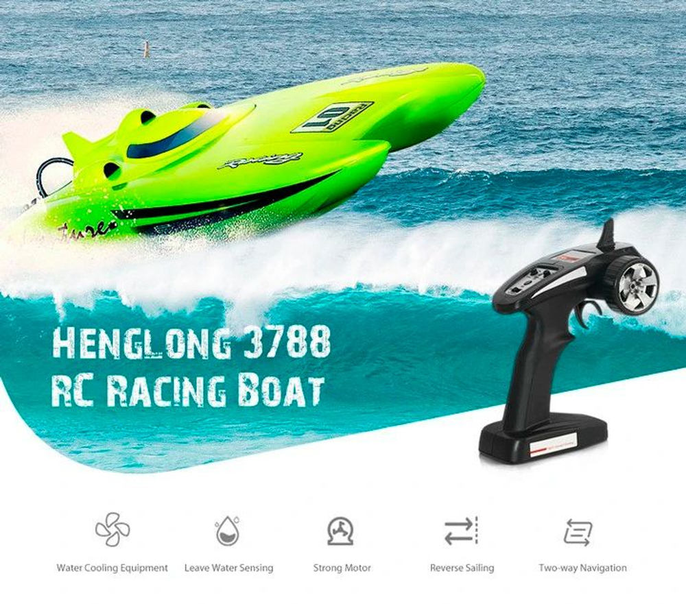 Радиоуправляемый гоночный катер Heng Long Adventure RTR 2.4GHz - HL3788-GREEN