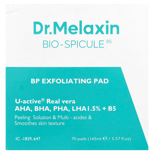 Dr.Melaxin, Bio-Spicule, отшелушивающие подушечки, 70 подушечек, 165 мл (5,57 жидк. Унции)