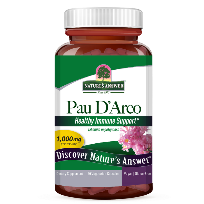 Экстракт коры муравьиного дерева, Nature&#39;s Answer Pau D’arco, 90 вег капсул