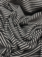 Трикотаж кашемировый Giuseppe Botto & Figli double face в черно-серую полоску