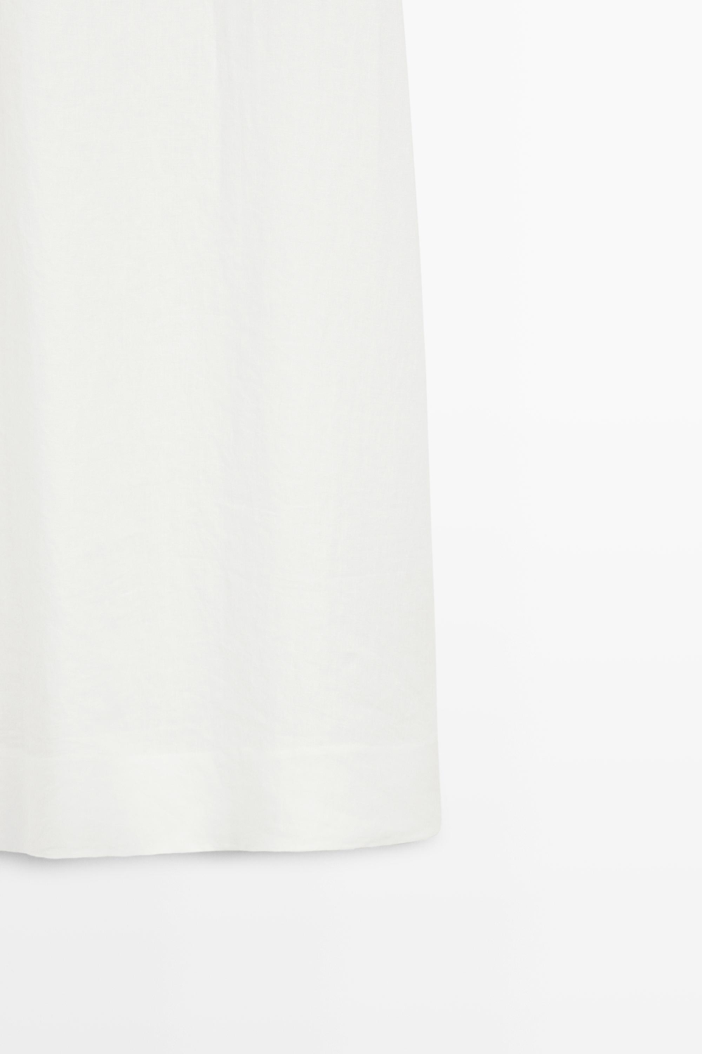Massimo Dutti Платье из 100% льна с горловиной халтер, белый