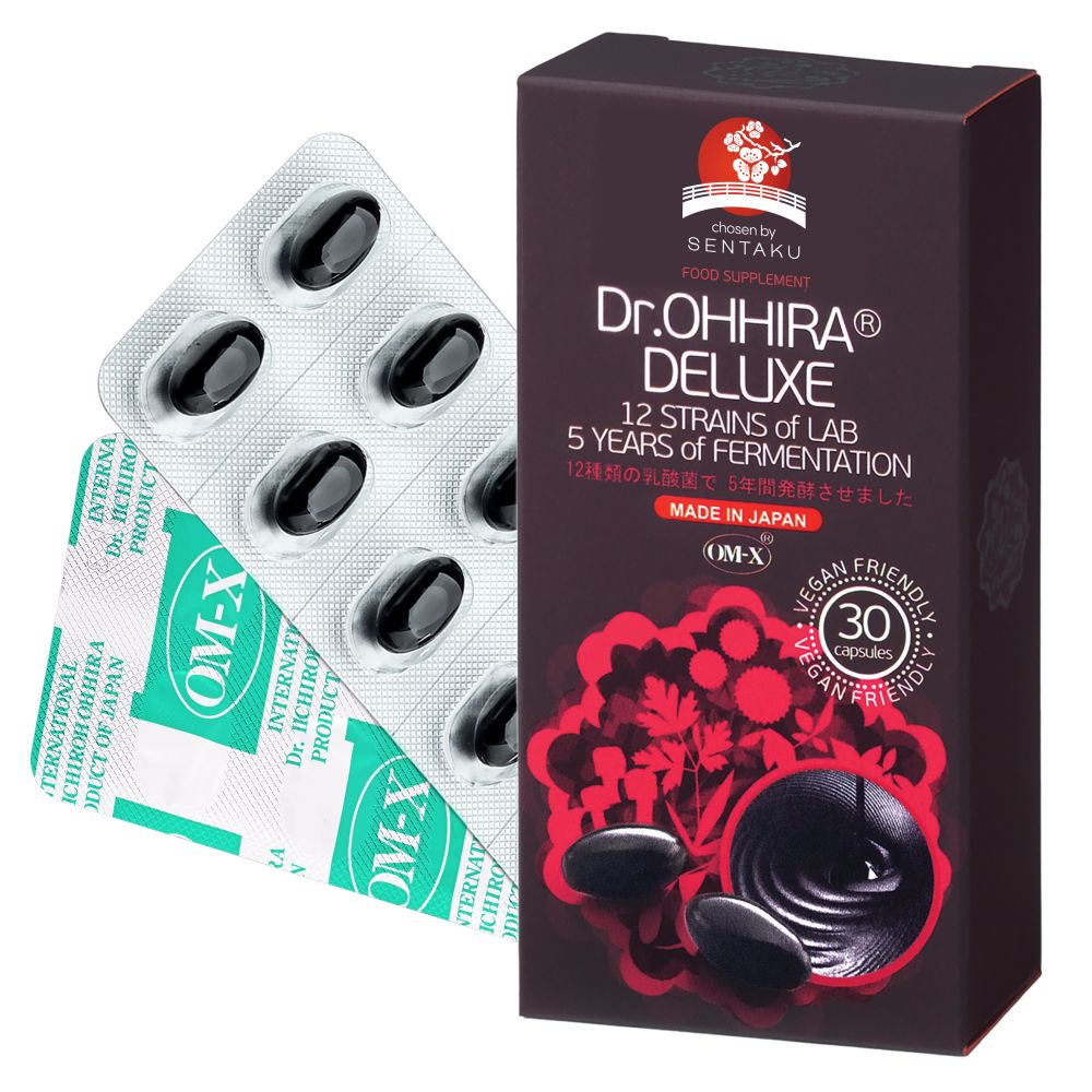 Ферментированный растительный комплекс 5-летней ферментации OM-X® DELUXE Dr.OHHIRA® с 12 штаммами молочнокислых бактерий 30 капсул
