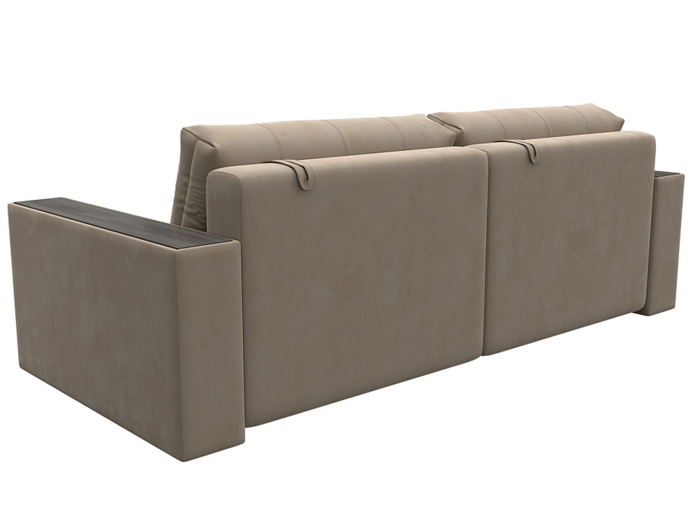 Диван прямой с декором Лига-049 НПБ, SEVEN 729 ВЕЛЮР бежевый