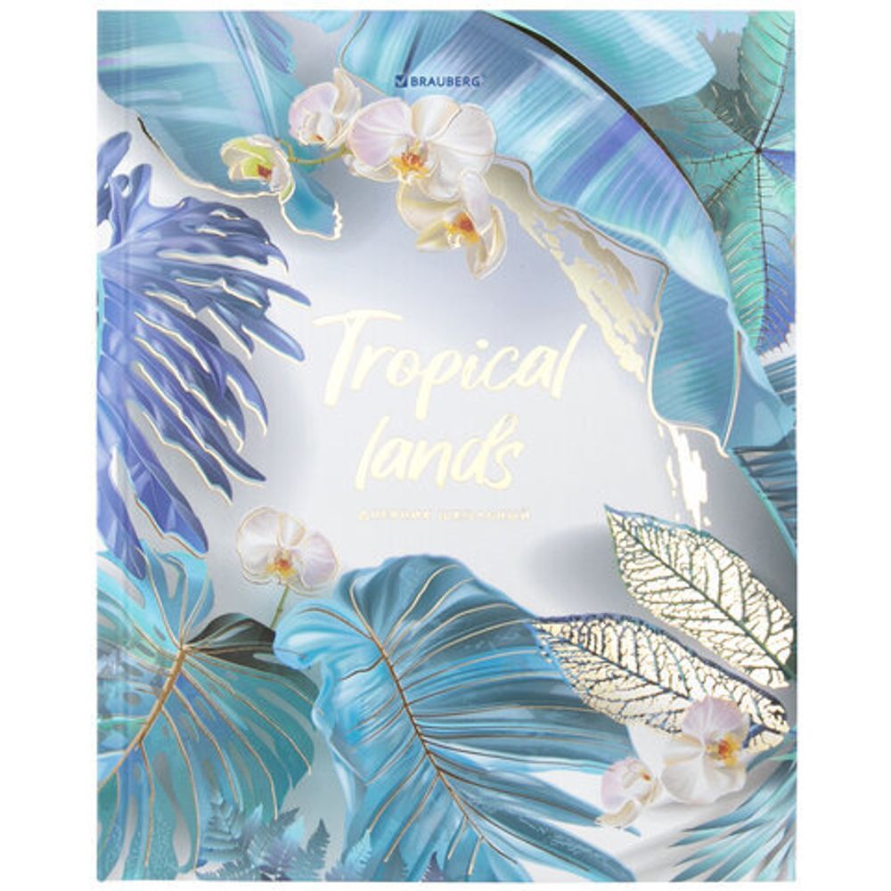 Дневник 5-11 класс 48 л., твердый, BRAUBERG, фольга, с подсказом, "Тропики", 106417