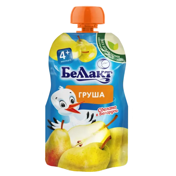 Пюре фруктов Беллакт Пюре из груш в мягкой упаковке, 90г х24