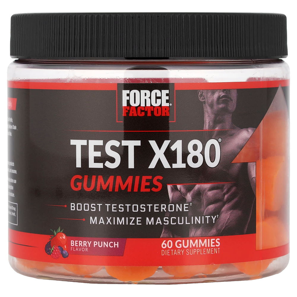 Force Factor, Test X180®, жевательные мармеладки, ягодный пунш, 60 жевательных таблеток